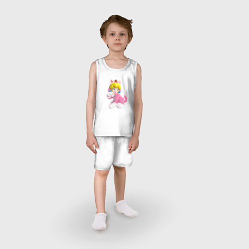 Детская пижама с шортами хлопок Принцесса Персик - кошка Super Mario 3D Land - фото 3