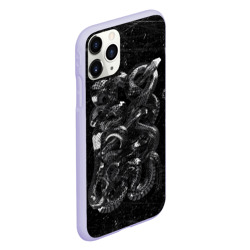 Чехол для iPhone 11 Pro матовый Чб Блестящая Змея Snake Shine - фото 2