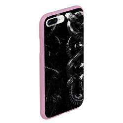 Чехол для iPhone 7Plus/8 Plus матовый Змеиный Паттерн Snake Black - фото 2