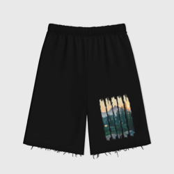 Женские шорты oversize футер хлопок Горные Походы и Птицы