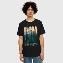 Мужская футболка хлопок Oversize Горные Походы и Птицы - фото 2