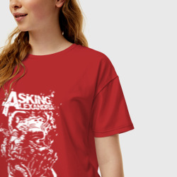Женская футболка хлопок Oversize asking alexandria | metal - фото 2
