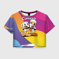 Женская футболка Crop-top 3D Cuphead  show 