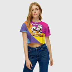Женская футболка Crop-top 3D Cuphead  show  - фото 2