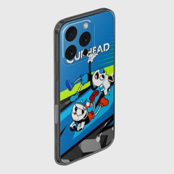 Чехол для iPhone 16 Pro силиконовый с защитой камеры 2 чашечки Cuphead - фото 2