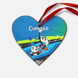Деревянная игрушка Сердце 2 чашечки Cuphead