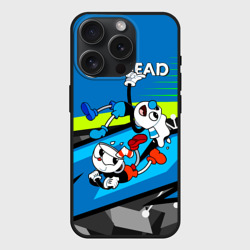 Чехол силиконовый для Apple iPhone 15 Pro матовый 2 чашечки Cuphead