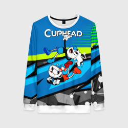 Женский свитшот 3D 2 чашечки Cuphead