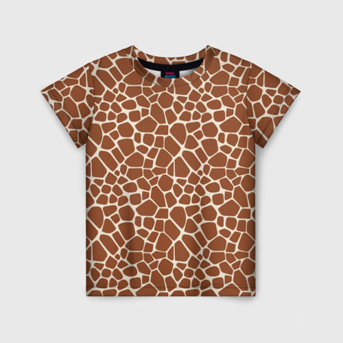 Детская футболка 3D Шкура Жирафа - Giraffe, цвет 3D печать