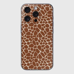 Чехол для iPhone 15 Pro силиконовый с защитой камеры Шкура Жирафа - Giraffe