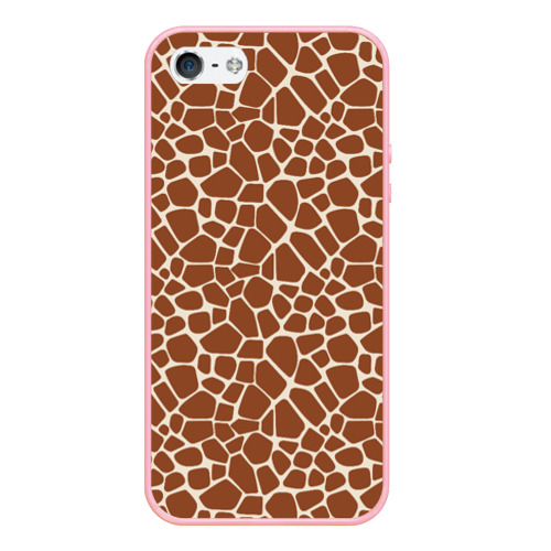 Чехол для iPhone 5/5S матовый Шкура Жирафа - Giraffe, цвет баблгам