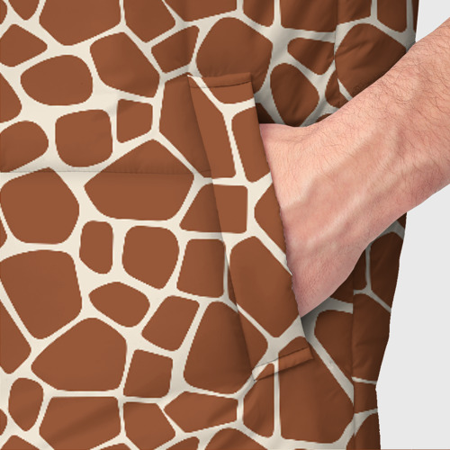 Мужской жилет утепленный 3D Шкура Жирафа - Giraffe, цвет светло-серый - фото 6