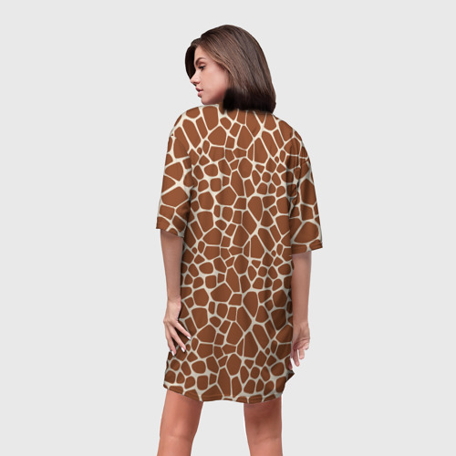 Платье-футболка 3D Шкура Жирафа - Giraffe, цвет 3D печать - фото 4