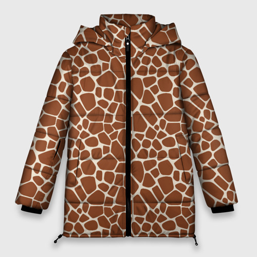 Женская зимняя куртка Oversize Шкура Жирафа - Giraffe, цвет черный