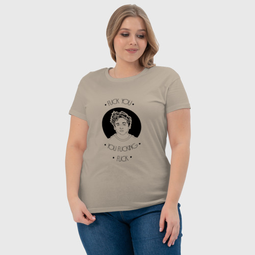 Женская футболка хлопок Лип Галлагер, цвет миндальный - фото 6