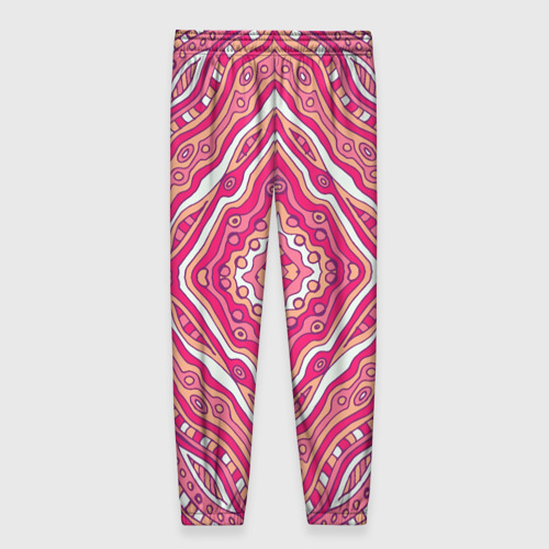 Женские брюки 3D Абстракция. Узор розового цвета, цвет 3D печать - фото 2