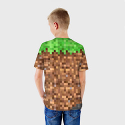 Футболка с принтом Влад Minecraft для ребенка, вид на модели сзади №2. Цвет основы: белый