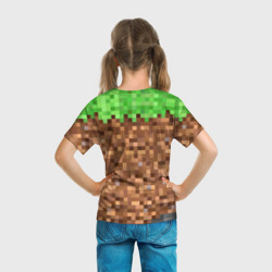 Футболка с принтом Влад Minecraft для ребенка, вид на модели сзади №3. Цвет основы: белый