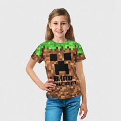 Футболка с принтом Влад Minecraft для ребенка, вид на модели спереди №3. Цвет основы: белый