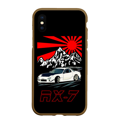 Чехол для iPhone XS Max матовый Мазда RX - 7, цвет коричневый