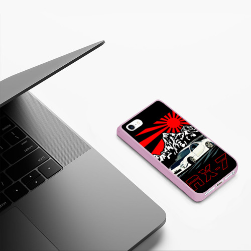 Чехол для iPhone 5/5S матовый Мазда RX - 7, цвет розовый - фото 5