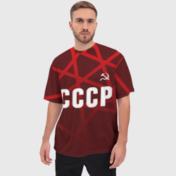 Мужская футболка oversize 3D СССР красные линии - фото 2