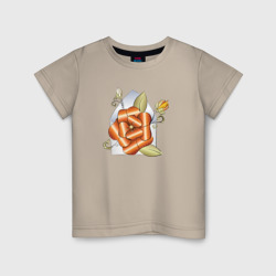 Детская футболка хлопок Металлическая роза в конверте