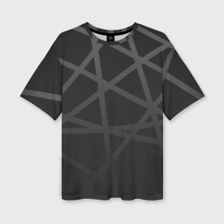 Женская футболка oversize 3D Геометрический паттерн черный