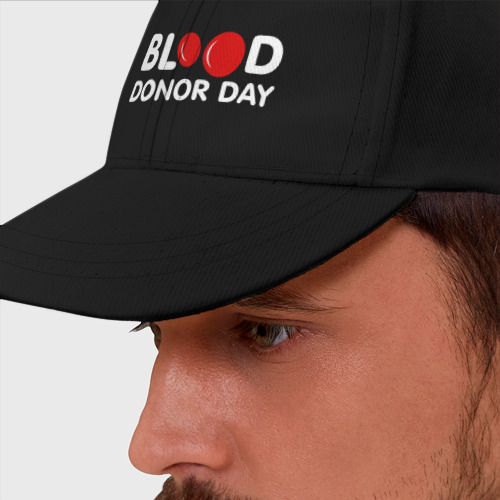 Бейсболка Blood Donor Day, цвет черный - фото 2