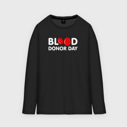 Мужской лонгслив oversize хлопок Blood Donor Day