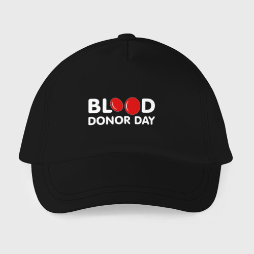 Детская бейсболка Blood Donor Day, цвет черный - фото 2