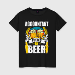 Женская футболка хлопок Бухгалтер подпитывается пивом
