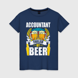 Женская футболка хлопок Бухгалтер подпитывается пивом