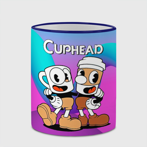 Кружка с полной запечаткой Чашечки   cuphead, цвет Кант синий - фото 4