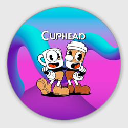 Круглый коврик для мышки Чашечки   cuphead