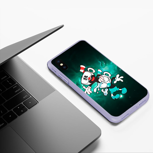 Чехол для iPhone XS Max матовый Cuphead  Show, цвет светло-сиреневый - фото 5
