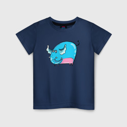 Детская футболка хлопок Большой  голубой слон