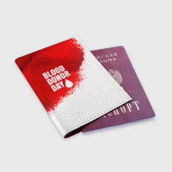 Обложка для паспорта матовая кожа День донора - фото 2