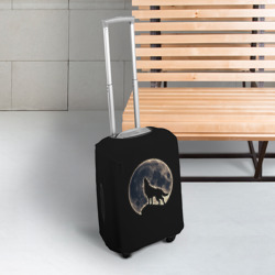Чехол для чемодана 3D Силуэт волка под луной - фото 2