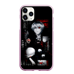 Чехол для iPhone 11 Pro матовый Токийский Гуль Иероглифы Tokyo Ghoul