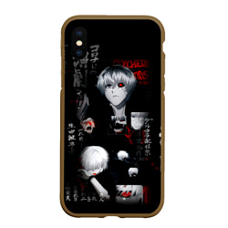 Чехол для iPhone XS Max матовый Токийский Гуль Иероглифы Tokyo Ghoul