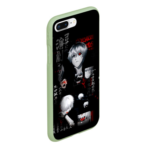 Чехол для iPhone 7Plus/8 Plus матовый Токийский Гуль Иероглифы Tokyo Ghoul, цвет салатовый - фото 3