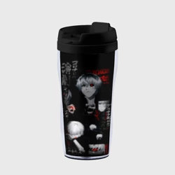 Термокружка-непроливайка Токийский Гуль Иероглифы Tokyo Ghoul