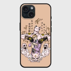 Чехол силиконовый для Apple iPhone 15 матовый Killer Queen Йошикаге Кира JoJo part 4