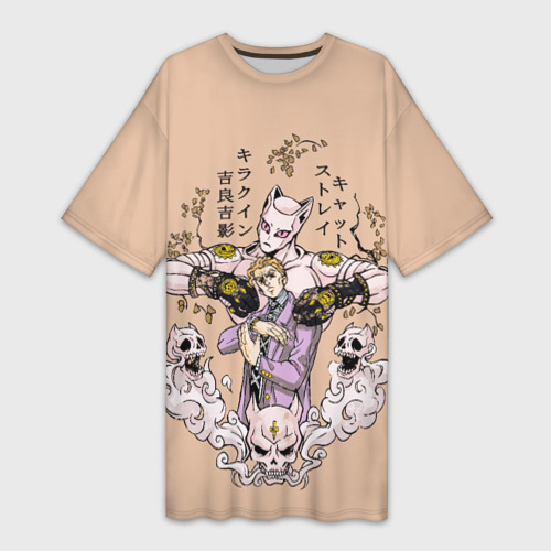 Платье-футболка 3D Killer Queen Йошикаге Кира JoJo part 4, цвет 3D печать