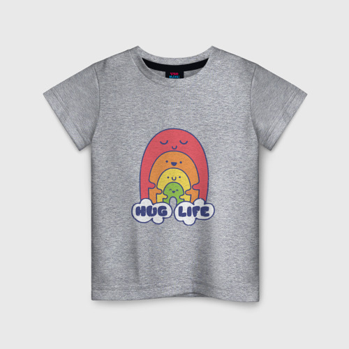 Детская футболка хлопок с принтом Обними жизнь, вид спереди #2
