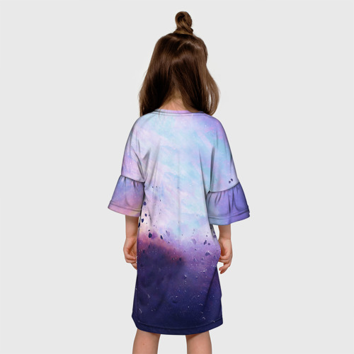 Детское платье 3D с принтом Space walk, вид сзади #2