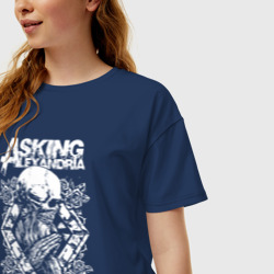 Женская футболка хлопок Oversize Asking alexandria Александрия - фото 2