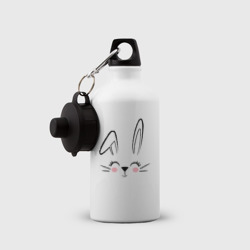 Бутылка спортивная Симпатичная мордочка кролика с изогнутым ухом в стиле дудл - фото 2