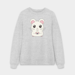 Мужской свитшот oversize без начеса хлопок Мышонок с суши
